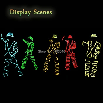

EL Suit DIY Party Clothes Accessories Fluorescent Dance Performance Supplies LED Light up Clothes DIY Decoration