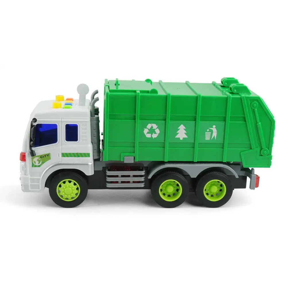 Caminhão de Lixo Carro de Lixo Grande Caminhão Luz & Som Lixo Reciclagem Brinquedo Simulação Inércia 1 - 16 Bin 7 carro de lixo simulação inércia caminhão de lixo