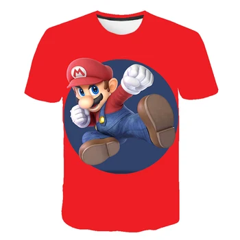 

Funny Mario boys T shirts Mario Bros Mashup T Shirt Fashion Harajuku Children Clothes hip hop Streetwear Girl Clothes Tops