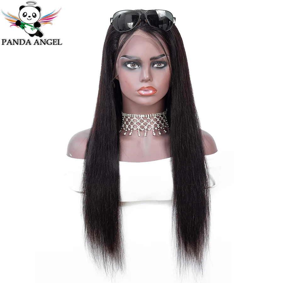 Панда 13x6 синтетические волосы индийские прямые Синтетические волосы на кружеве человеческих волос парики для чернокожих Для женщин предварительно вырезанные 13x4 Синтетические волосы на кружеве парики Волосы remy 150% Плотность