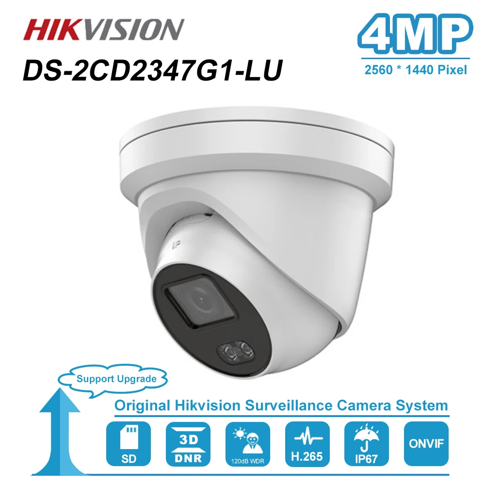 Hikvision DS 2CD2347G1 LU 4MP ColorVu Fixed Turret Network Camera Built