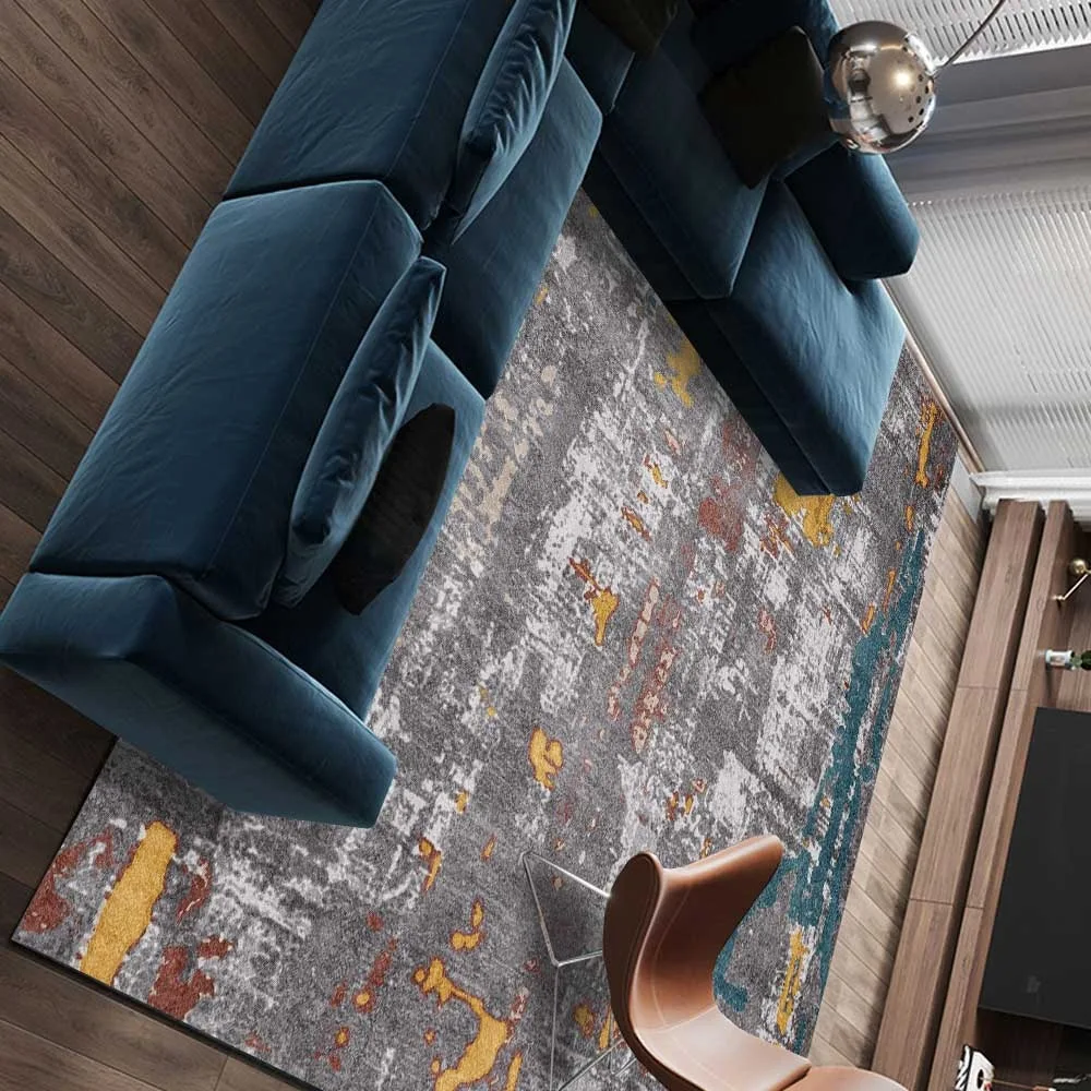 Bubble Kiss Carpet For Living Room Non-Slip Customizable Abstract Oil Painting Pattern Nordic Modern Home Carpet Room Decoration