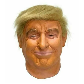 

President Trump Mask Realistic Adults Halloween Deluxe Latex Full Head Donald Trump Horror Mask With Hair Halloween Cosplay Prop
