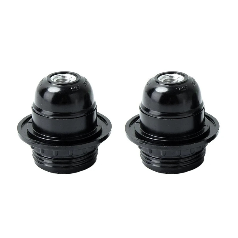 2 шт. Ретро Винтаж ES E27 винт свет лампы держатель колпачок База гнездо контроллер переключатель, черный