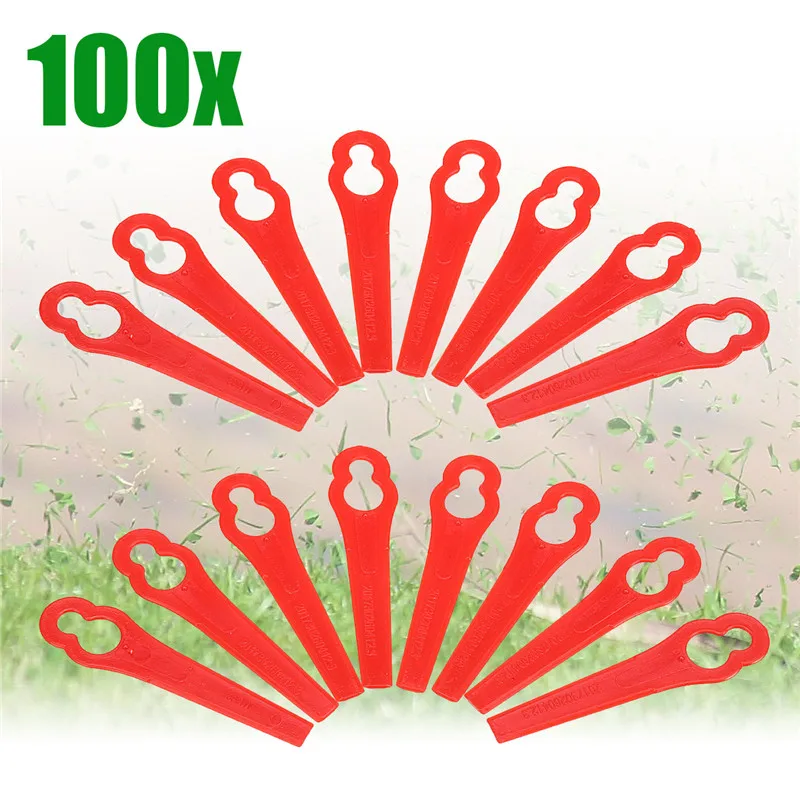 Cuchillas de plástico para cortacésped, cortacésped de plástico, para Bosch ART26LI ART26 accuembelt easyembelt Accu, temporizador de jardín, 50 Uds./100 Uds.