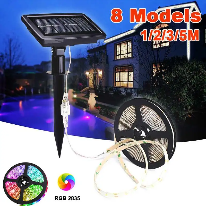 

1/2/3/5M Waterproof 8 Modes RGB LED Outdoor Solar Lamp String Lights 60 LEDs Fairy Holiday Christmas Party Garland Solar Garden