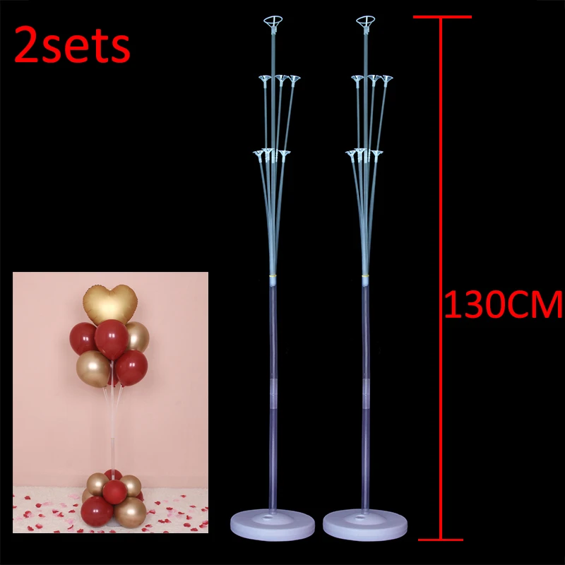 1 Набор 7 трубок подставка для воздушных шаров держатель для шарика дисплей конфетти шарики для детского душа Дети День Рождения Вечеринка Свадьба украшения поставка - Цвет: 130CM 2 sets