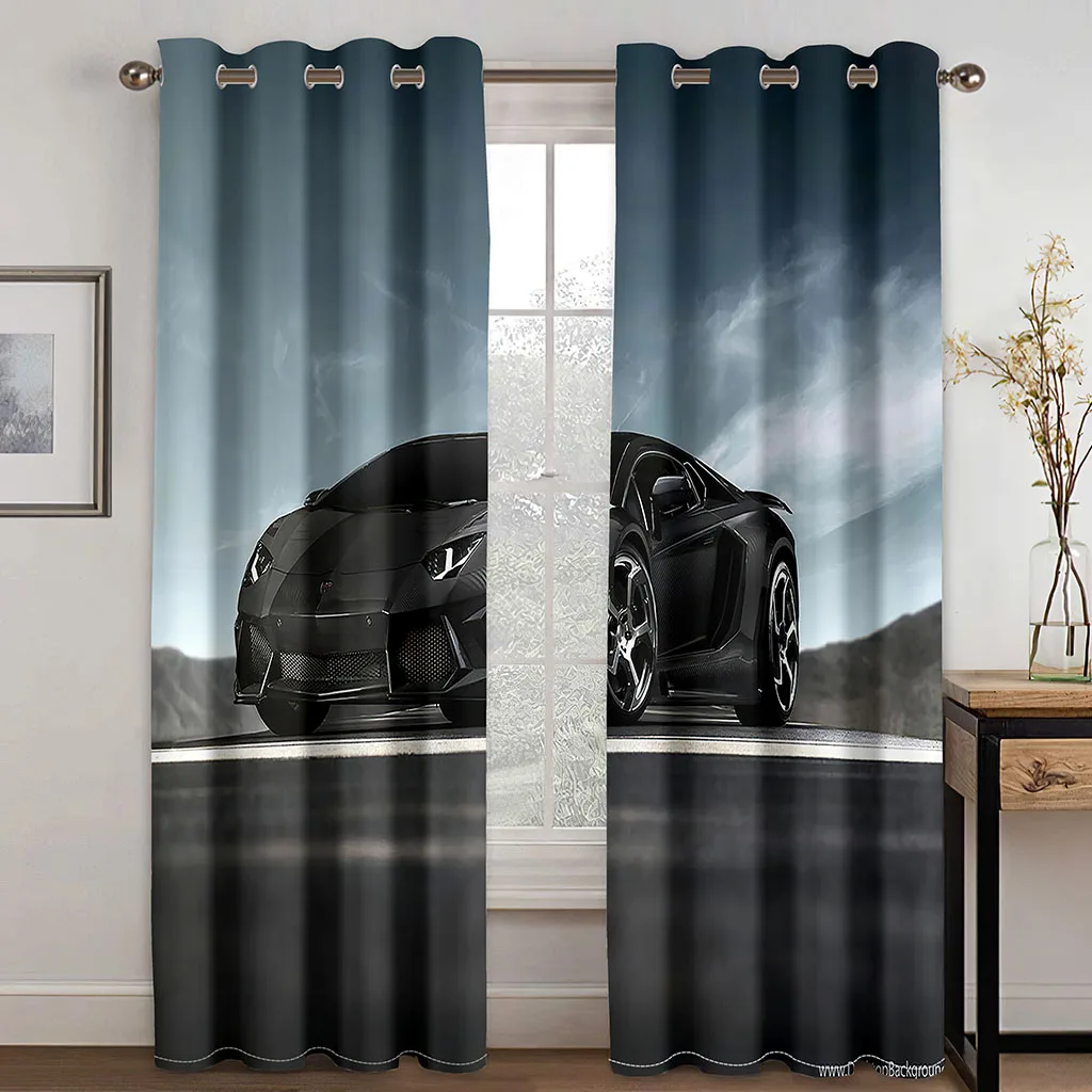 Living Room Bedroom Blackout Curtains 3D Car Printing Polyester Window  Curtain Kids Room Drapes Decor カーテン Cortinas Para La Sala