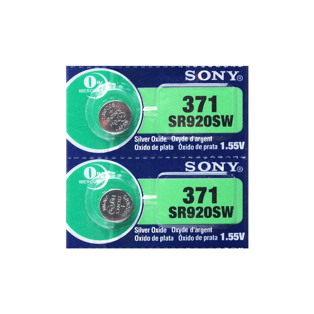 2 шт. для sony 370 AG6 371 SR920SW 920 1,55 в батарея для часов SR920SW 371 кнопка батареи для монет Сделано в Японии