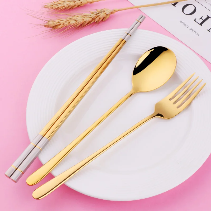 Details about   Stainless Steel Tableware Colorful Length 23cm Chopsticks Dishware 