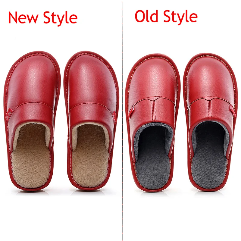 Large Size 35-46 Indoor Slippers For Men Winter Home Slippers Short Plush Leather Shoes Unisex Warm Women Fashion non slip slippers leather sandals plush slippers leather casual shoes