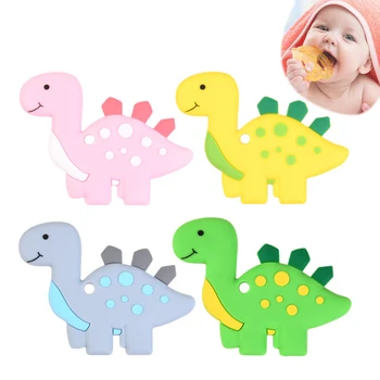 

Soft Silicone Baby Teether Cute Cartoon Dinosaur Shape Toy for Nursing Baby Teeth Hot Sales