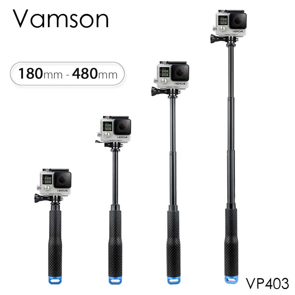 

Vamson for GoPro Hero 7 6 5 Aluminum Extendable Pole Selfie Stick Monopod Tripod Mount for DJI OSMO Action for Xiaomi Yi VP403