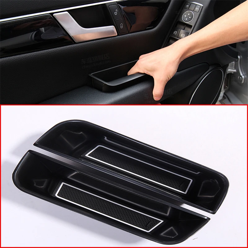 

Car Door Storage Box Handle Box Glove Armrest Box With Mat For Mercedes Benz ML GL GLS GLE Class W166 C292 Auto Accessories