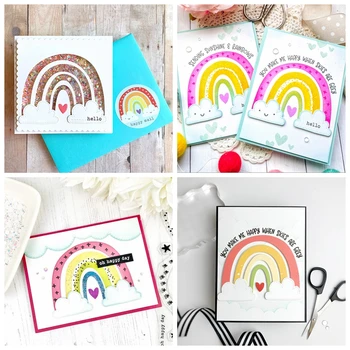 

Adorable Cloud&Rainbow Decoration+Phrase Metal Cutting Dies for Scrapbooking and Cards Making Paper Craft Dies New 2020