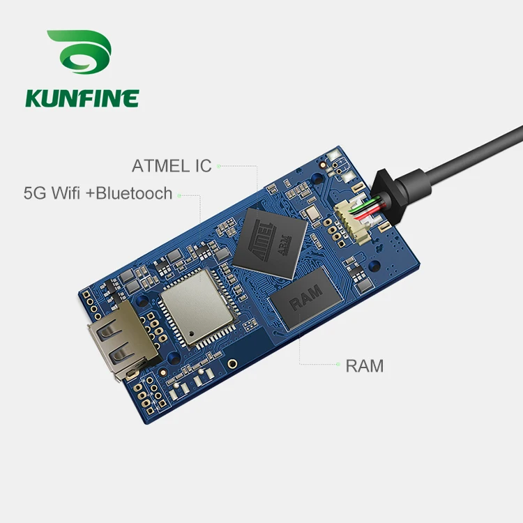 KUNFINE Wireless Wire Apple CarPlay Dongle for Android Car stereo Unit USB Carplay Stick with Android AUTO (8)