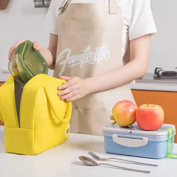 

Portable Lunch Bag Candy Color Picnic Insulated Tote Bag Refrigerator Lunch Box Bag Hand Carry Student Office Worker Lunch Bag