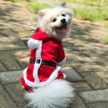 

Christmas Dog Clothes Small Dogs Santa Costume Household Animal Dogs Accessories for Pet Cat Clothing Jacket Coat