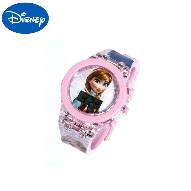 

Original Frozen Glowing 3D light watches Disney movie Quartz watch action toys figure Anna Aisha Christmas girl's birthday gifts