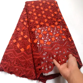 

New Design Swiss Voile Lace In Switzerland With Stones African Dry Lace Fabric High Quality Hollow Out Nigerian Voile Lace DG541