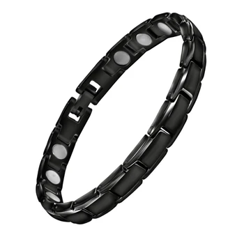 

316L stainless steel black color health charm bracelet Germanium biomagnetic regulation blood pressure relief.