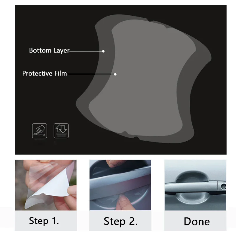 

5Pcs/Set Transparent Car Handle Protective Film Car Door Stickers On Car Vinyl Anti-Scratch Resistant Sicker Car Accessory Auto