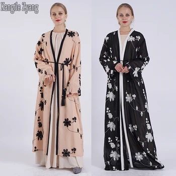 

Embroidery Abaya Dubai Kimono Mujer Cardigan Turkey Hijab Muslim Dress Ramadan Islam Clothing For Women Caftan Marocain Kaftan