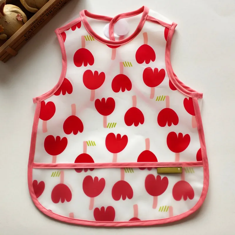 Детский водонепроницаемый комбинезон маленький нагрудник зонтик EVA без рукавов слюнявчик полотенце - Цвет: Mangrove trees