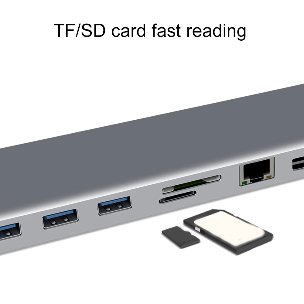 11 в 1 usb type-C концентратор для USB3.0 TF считыватель SD карт HDMI VGA RJ45 Mini DP док-станция адаптер для MacBook Pro