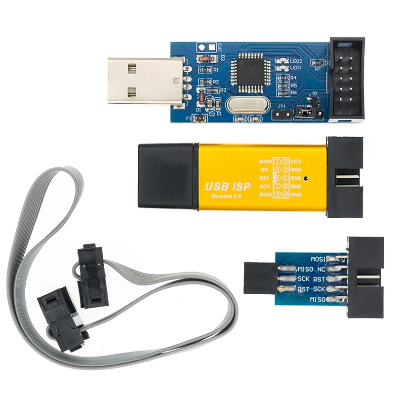 1pcs New USBASP USBISP AVR Programmer USB ISP ASP ATMEGA8 ATMEGA128 Support Win7 64K 10Pin To 6 Pin Adapter Board | Электронные