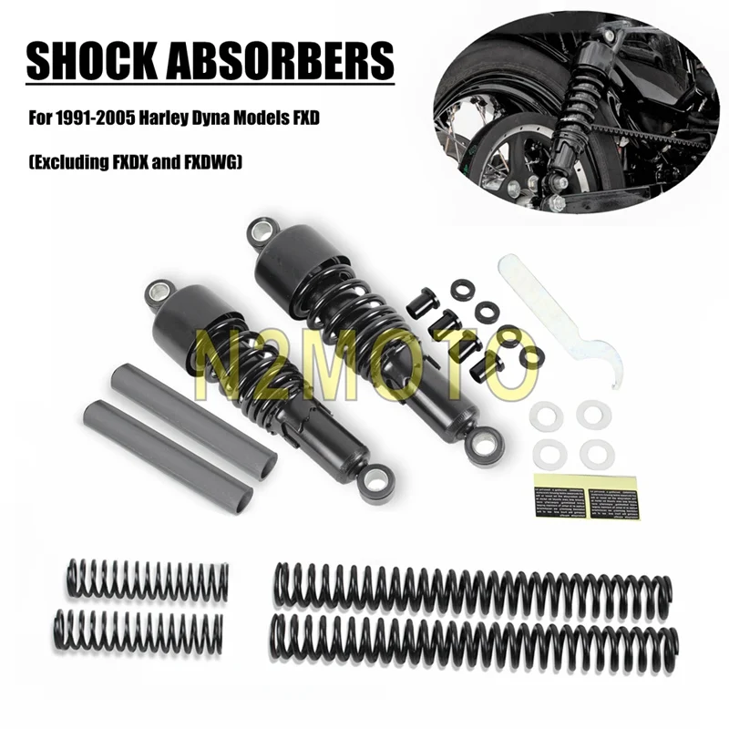 Black Shock Absorber Motorcycles Rear Lowering Slammer Kit for Harley Dyna Models Low Rider Super Glide FXD FXDB FXDX 1991-2005 |