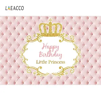 

Laeacco Little princess Happy Birthday Sofa Cloth Texture Background Party Celebration Photo Photography Backdrop Photo Studio
