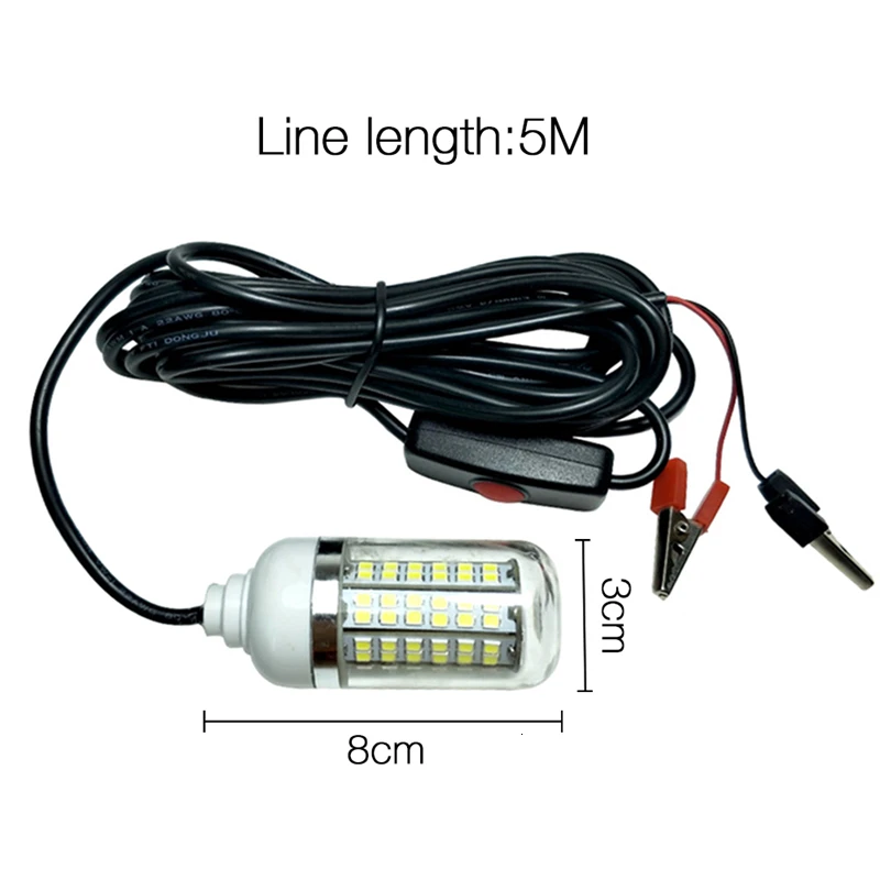 10 шт 12V Светодиодный фонарь для рыбалки 108 светодиодный SMD 2835 15 Вт Водонепроницаемая лампочка приманивания рыбы лампа рыболовная наживка для ловли рыбы приманка морской светильник