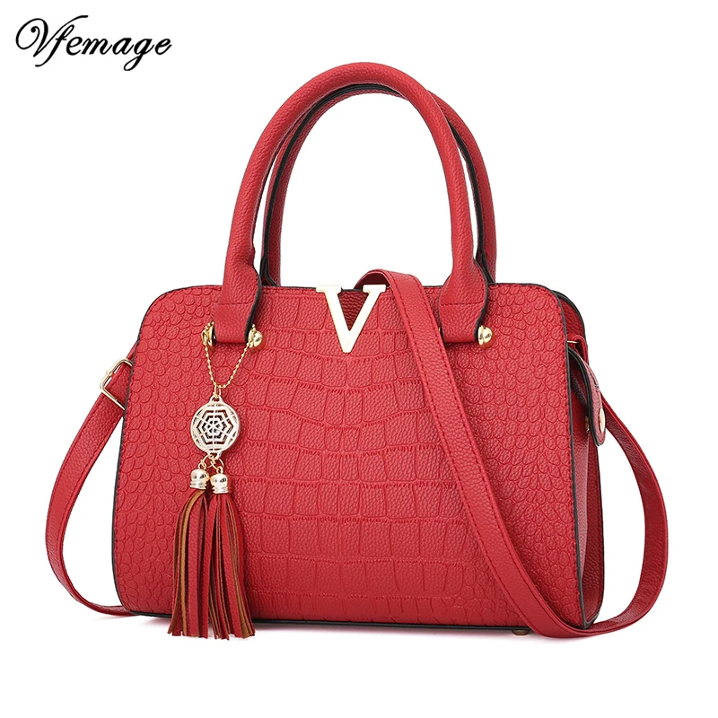 

Vfemage Women Handbags Multifunction Female Shoulder Bags Soft PU Women Messenger Bags Tassel Ladies Crossbody Bags Sac A Main