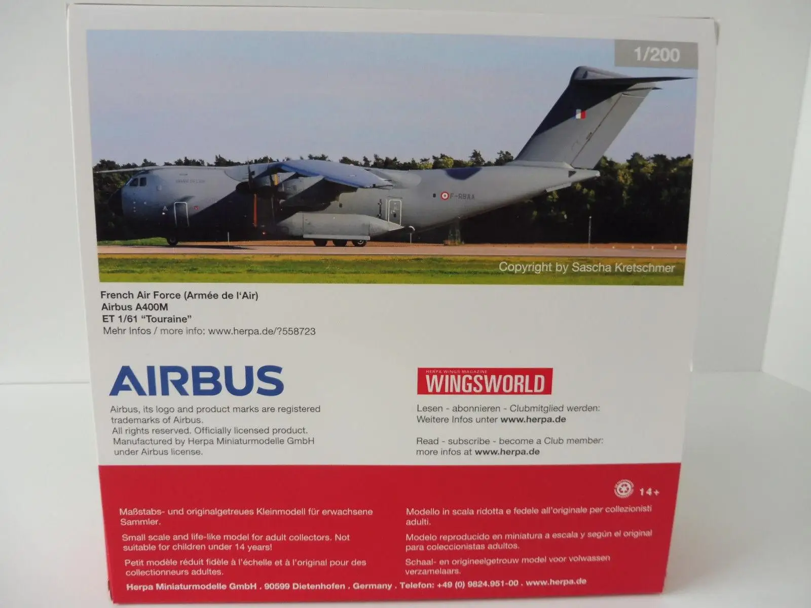 Эрпа французские ВВС Аэробус A400M ET 1/61 Турин 1/200 литье под давлением модель самолета