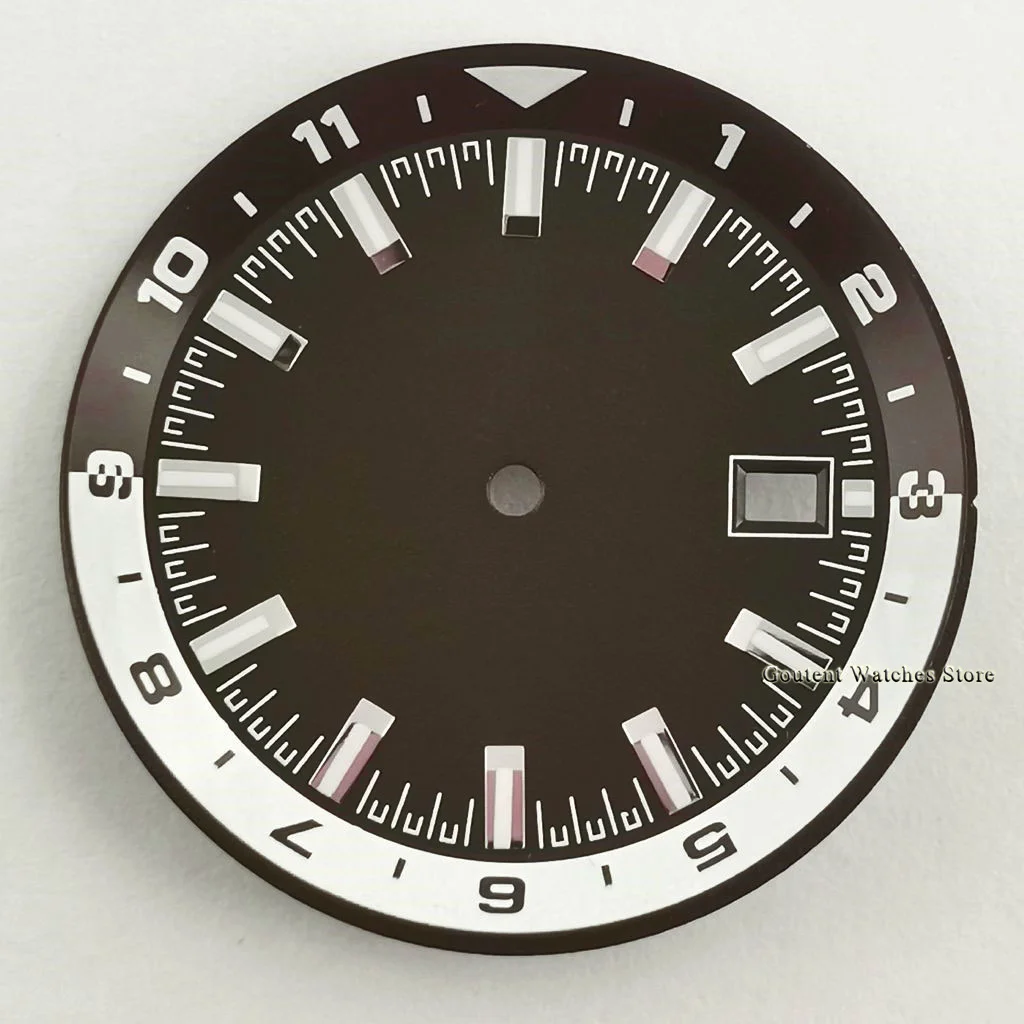 時計の文字盤,36.5mm,黒,白,緑,青,章付き,調整可能な自動巻き