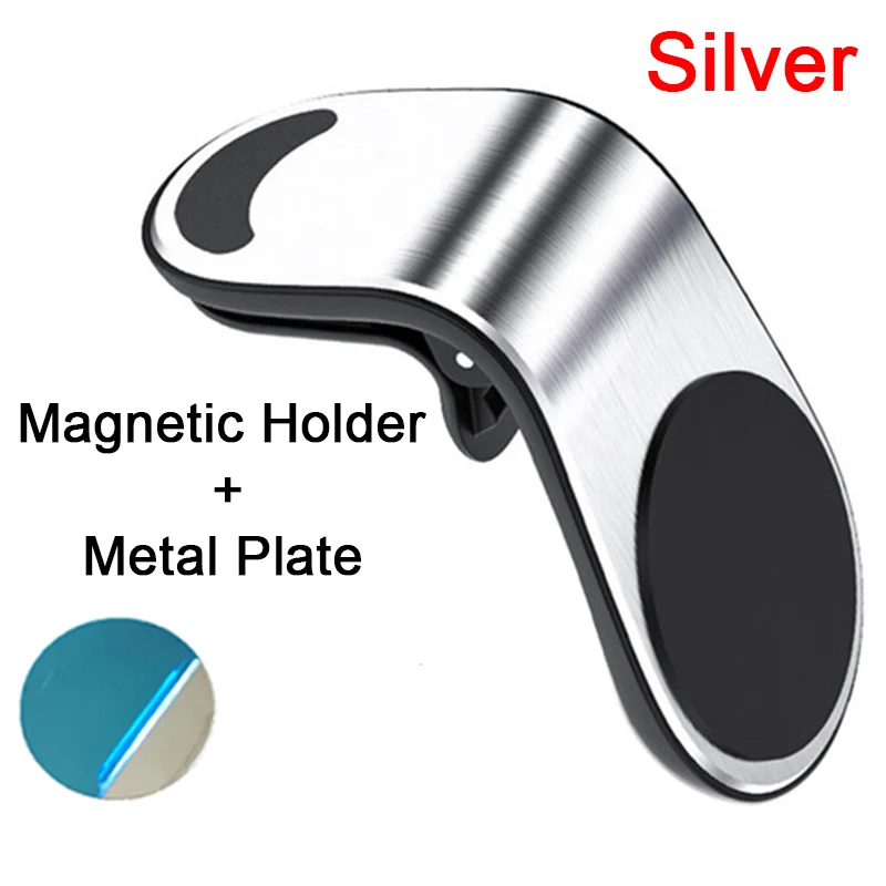 Magnetic Car Phone Holder Stand Air Vent Cell Mobile Phone Car Holder for Xiaomi mi9 mi8 mi A2 lite mix redmi note 8 7 9 6 pro - Цвет: Silver car holder