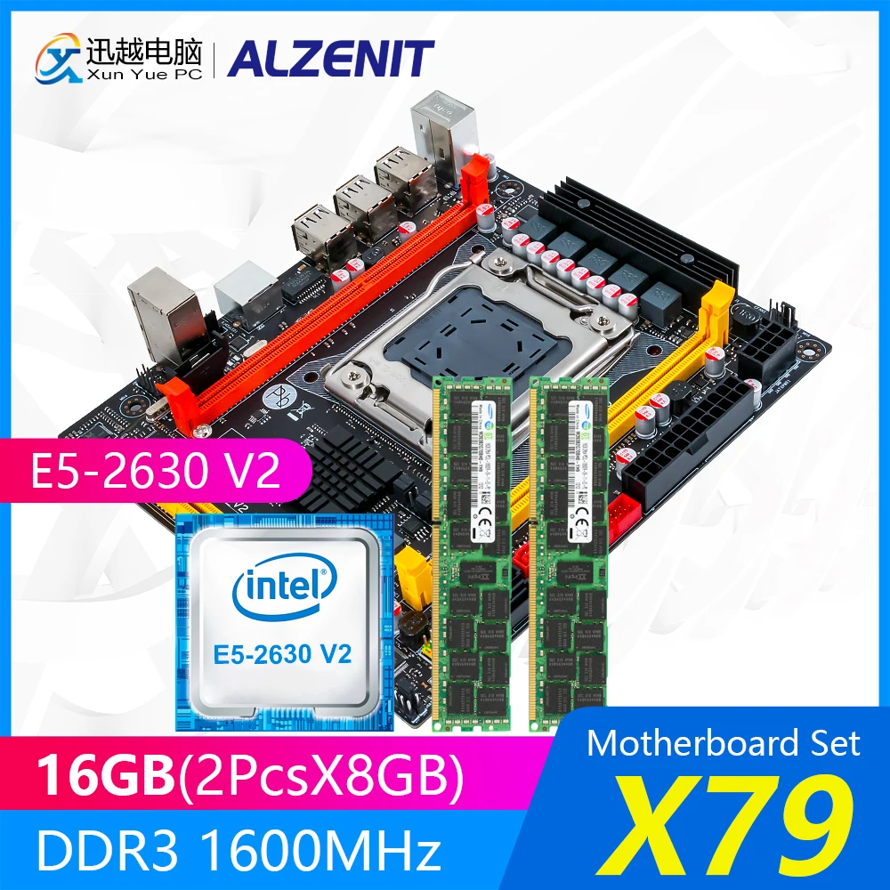Комплект материнской платы ALZENIT X79 X79I CE3 Mini DTX с Intel Xeon E5 2630 V2 2 6 ГГц CPU 2*8 Гб (16 Гб) DDR3 1600