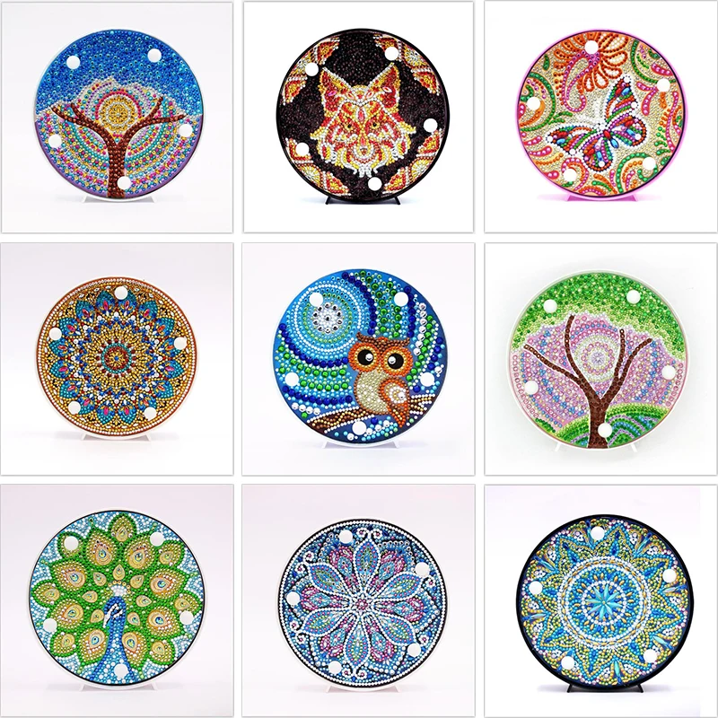 

5D Diamond Painting LED Lamp Light Special Shaped Diamond Mosaic Embroidery Owl DIY Unfinished Kit Christmas Gift