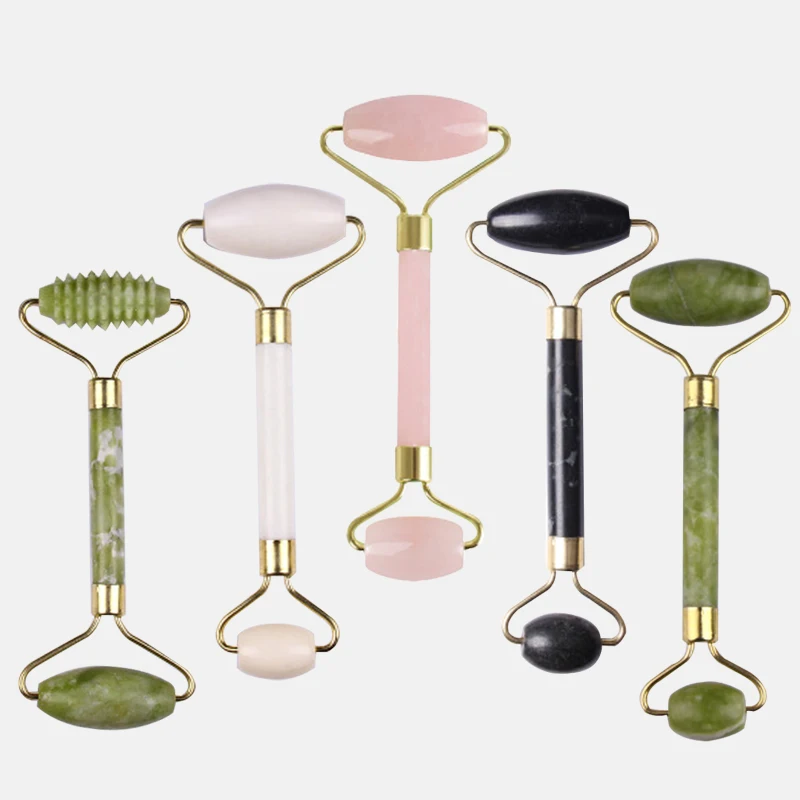 Gua Sha Tools Set 2 In 1 By Natural Jade Scraper Massager with Stones for Face Neck Back and Jawline Green Roller Bathroom | Дом и сад