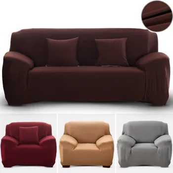 

Elastic Sofa Cover Solid Stretch L shape Armchair Couch Covers Slipcover Single Double Three Seater Sofa Covers for living Room
