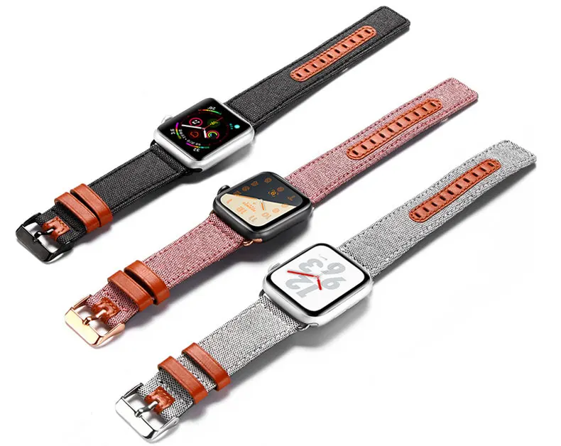 Ткань и кожаный ремешок для apple watch band 40 мм 44 мм, 38 мм, 42 мм, iwatch, версия apple watch 5/4/3/2/1 браслет wristbelt аксессуары