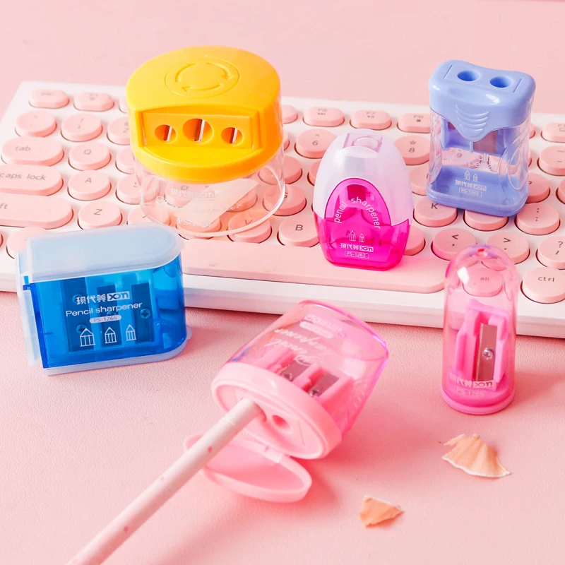 

Single Double Holes Pencil Sharpener Three Holes Stationery Pencils Cutter Multifun Color Lead Pencil Sharpener for Kids Supply