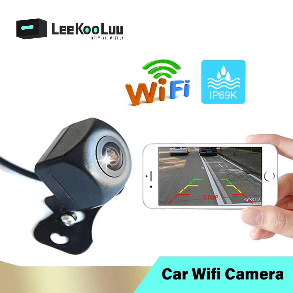 

LeeKooLuu WIFI Car Reverse Camera Wireless Car Rear View Camera HD Night Vision Mini Body Tachograph for IOS and Android Phone