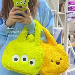 Bolso de mano de felpa de la serie Songsong para mujer, bolsa de mano portátil de dibujos animados para estudiante, de otoño e invierno
