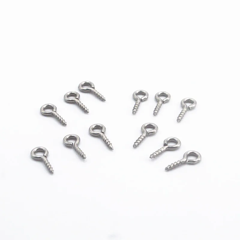 100pcs Stainless Steel Never Fade Screw Eye Pins Hooks 10 12mm