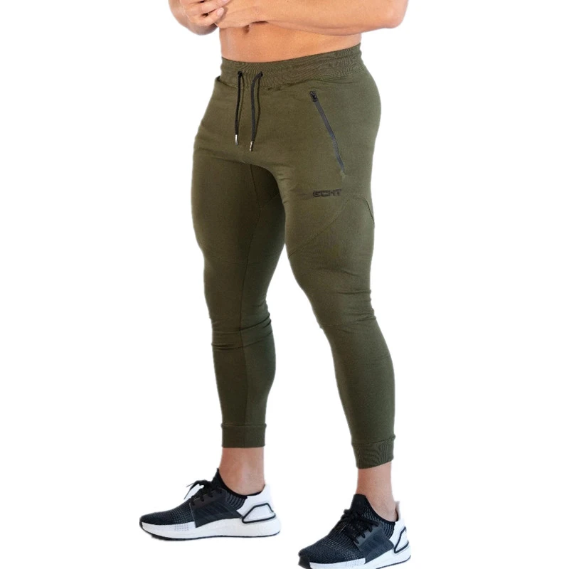 MJARTORIA, мужские спортивные штаны для бега, спортивные хлопковые обтягивающие штаны для спортзала, фитнеса, спортивные брюки, мужские тренировочные спортивные штаны - Цвет: army green