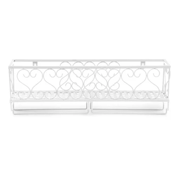 

AFBC Wall-Mounted Iron Wine Rack Wine Bottle Holder With Glass Holder Family Bar Decoration White