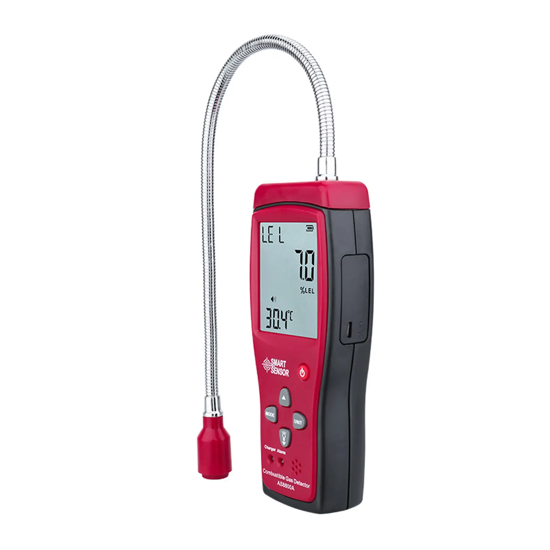 

Portable AS8800A Combustible Gas Detector 0-50%LEL Digital Gas leak meter Sound Light Alarm Lithium battery with Large LCD