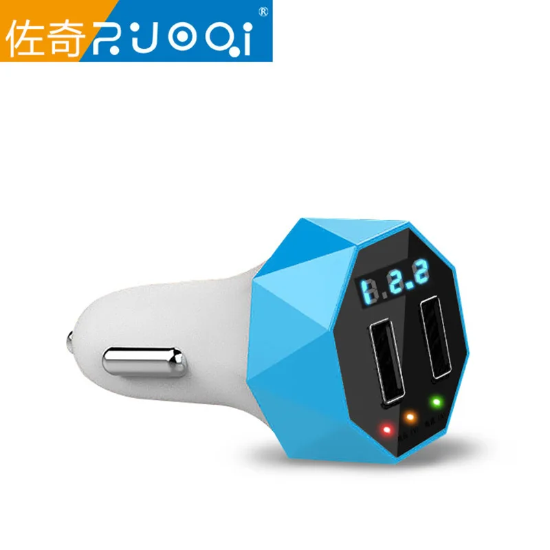 

Automotive Charger Double USB Illicit Model Digital Display Alert Car Phone Charger Typec Fast-Charging Car Charger